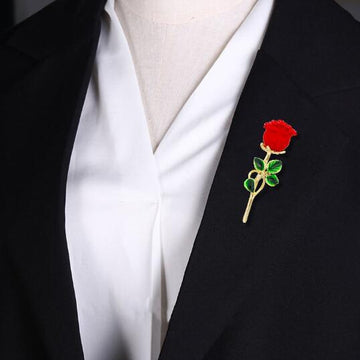 XSB116 - Golden Rose Saree Brooch